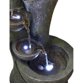 23.5”H Outdoor 6-Tier Cascading Bowl Zen Fountain for Outdoor Decor