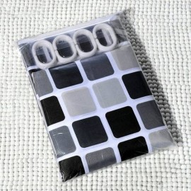 Waterproof Polyester Fabric Mosaic Pattern Shower Curtain 200 x 200cm