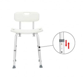 Aluminum Alloy Lifting Bath Chair 8 Files With Backrest PE Seat Stool Rubber