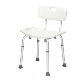 Aluminum Alloy Lifting Bath Chair 8 Files With Backrest PE Seat Stool Rubber