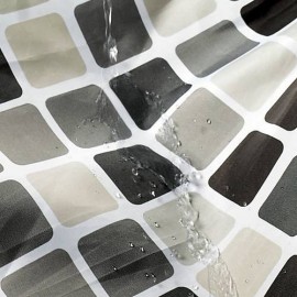 Waterproof Polyester Fabric Mosaic Pattern Shower Curtain 240 200cm