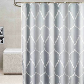 Waterproof Polyester Fabric Water Drop Pattern Shower Curtain 240 200cm