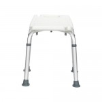 Aluminum Alloy Lift Bath Chair 8 Files PE Bench Rubber Mat White