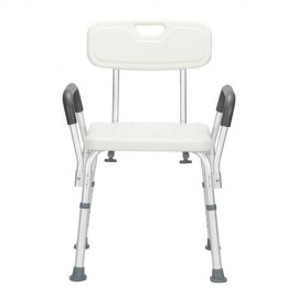 Aluminum Alloy Lifting Bath Chair 6 Files With Armrests With Backrest PE White