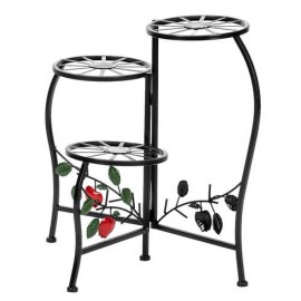 Flower Pot Metal Plant Stand Rack Paint Painted Blade Shape 3 Block Plant Stand