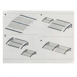 HT-200 x 100 Household Application Door Window Rain Cover Eaves Gray Bracket