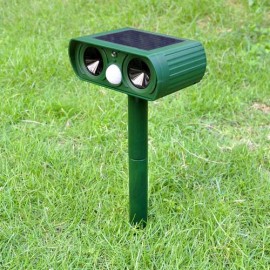 Solar Powered Ultrasonic with Flashing Strobe Outdoor Animal and Pest Repeller