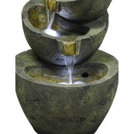 5-Tiered 23.5” H Cascading Waterfall Fountain for Gardens Decor with LED Lights