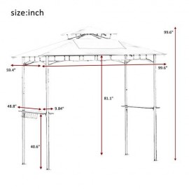 Tented BBQ Canopy for Outdoor Activities + Grill Gazebo + Shelves + Metal Frame